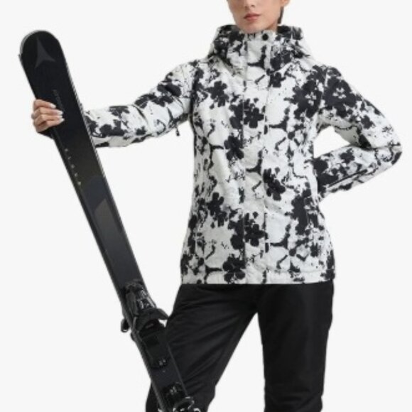 GSOU SNOW Women's Ski/Snowboarding *Jacket*, Abstract Flower Print, Large, NEW - Picture 2 of 13